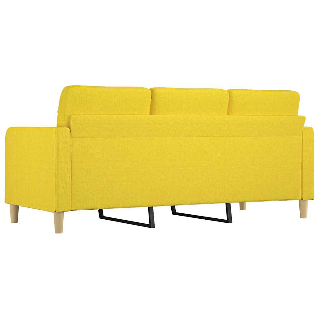 Sofá de 3 lugares 180 cm tecido amarelo-claro