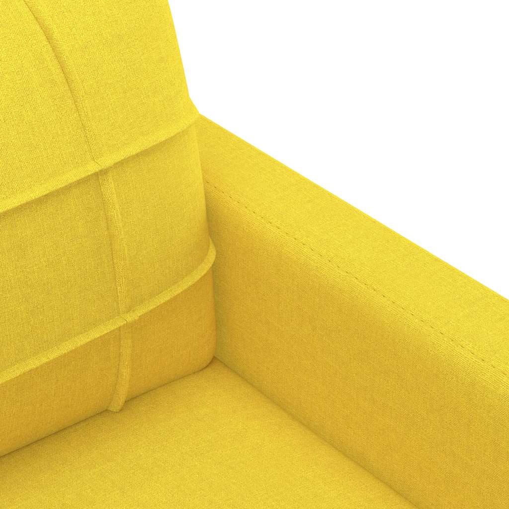 Sofá de 3 lugares 180 cm tecido amarelo-claro