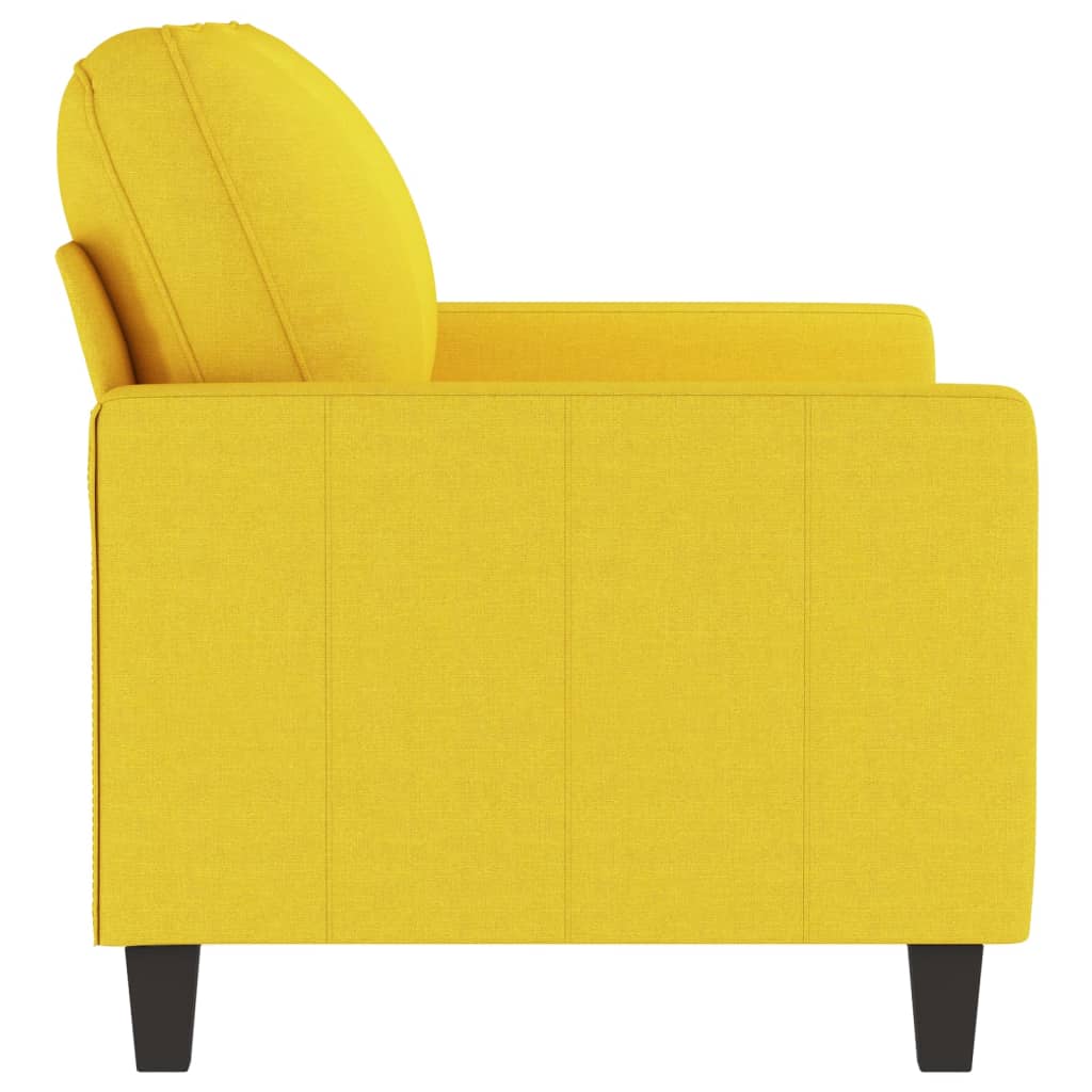 Sofá de 2 lugares 120 cm tecido amarelo-claro