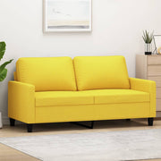 Sofá de 2 lugares 140 cm tecido amarelo-claro