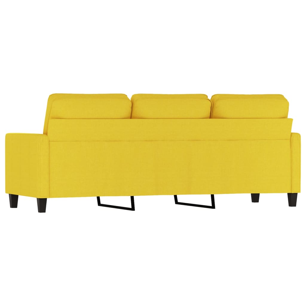 Sofá de 3 lugares 180 cm tecido amarelo-claro