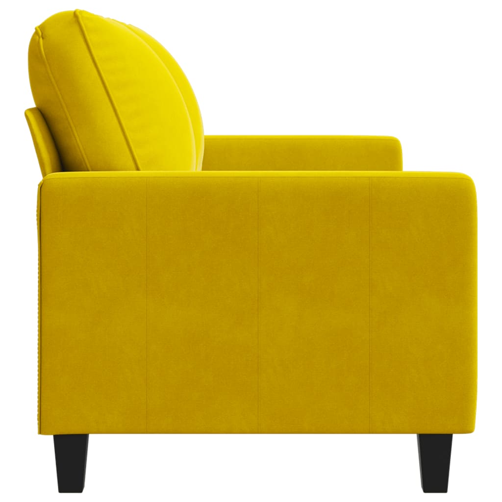 Sofá de 2 lugares veludo 120 cm amarelo