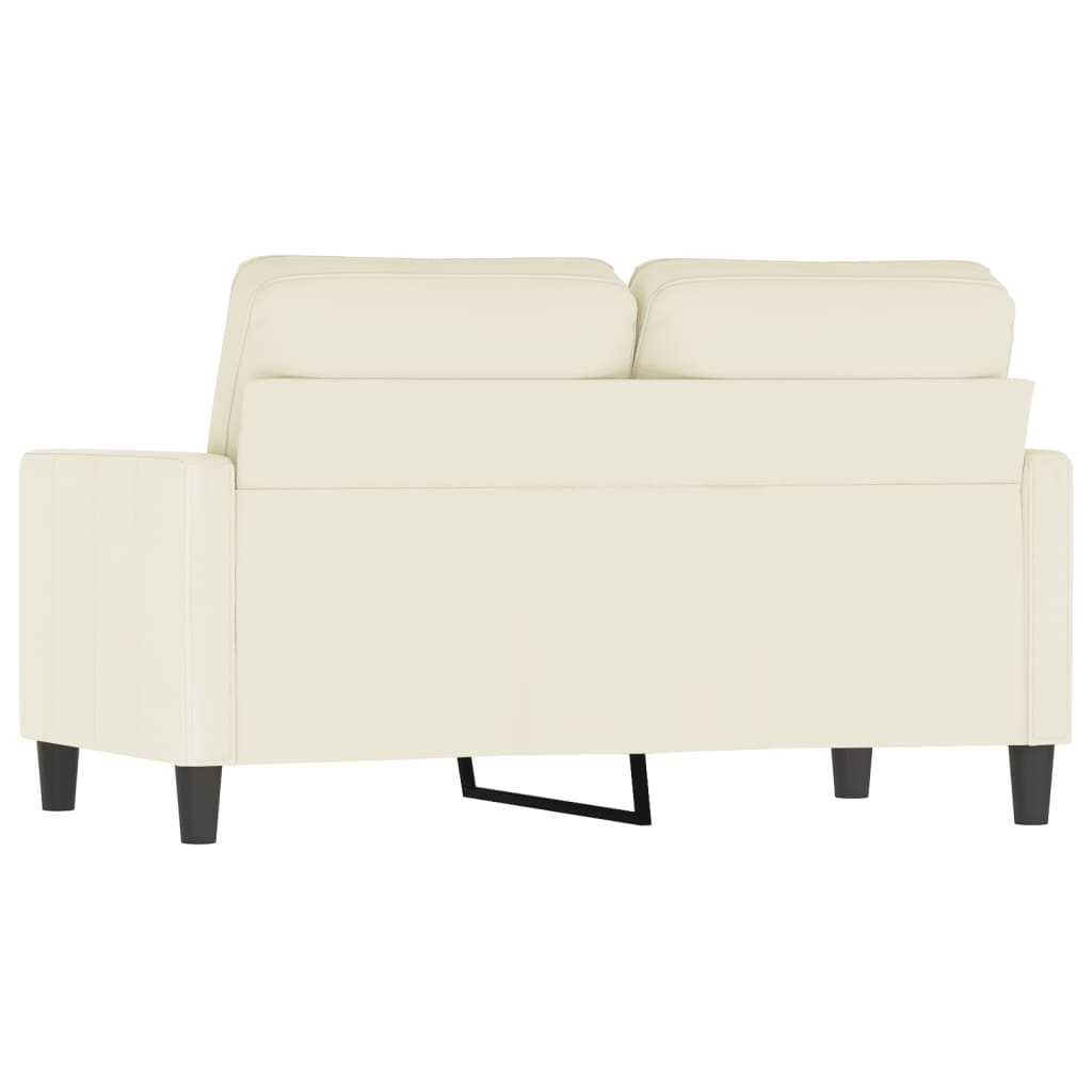 Sofá de 2 lugares veludo 120 cm cor creme