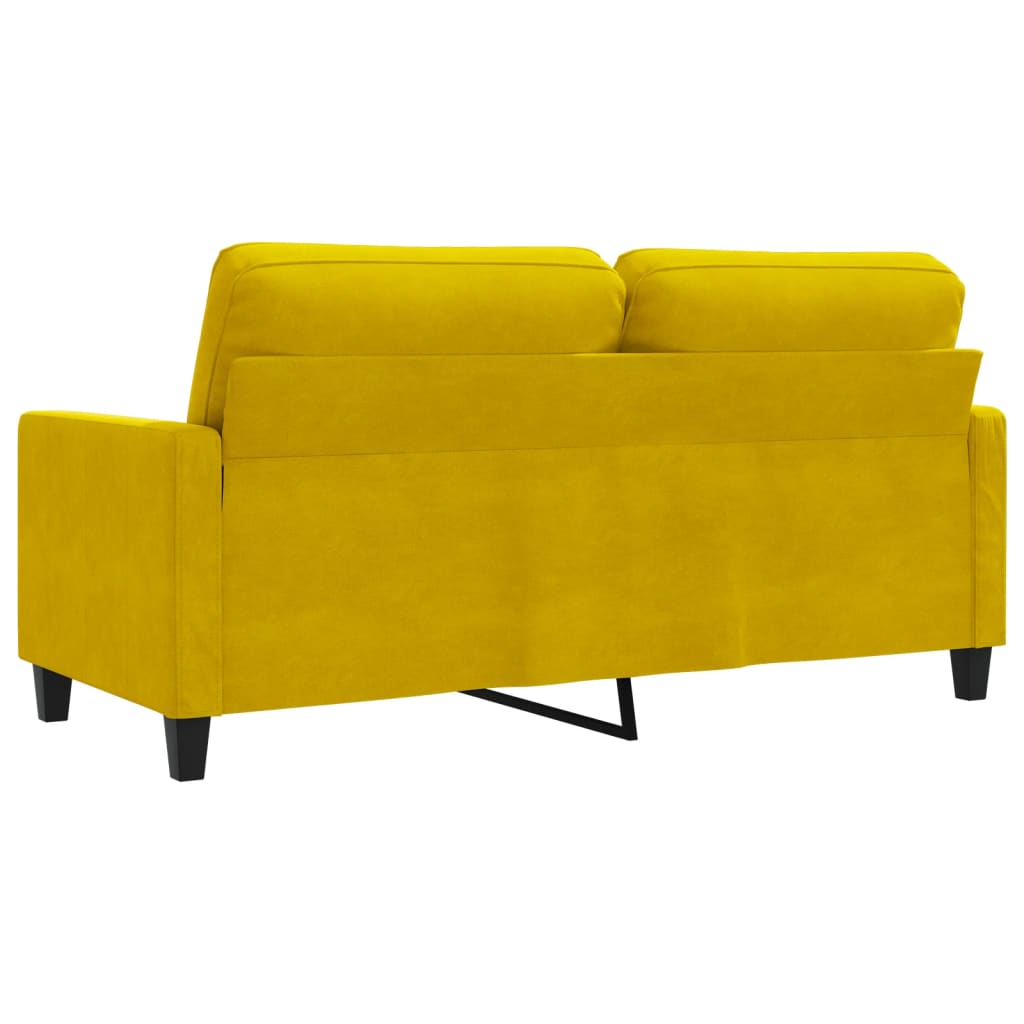 Sofá de 2 lugares veludo 140 cm amarelo