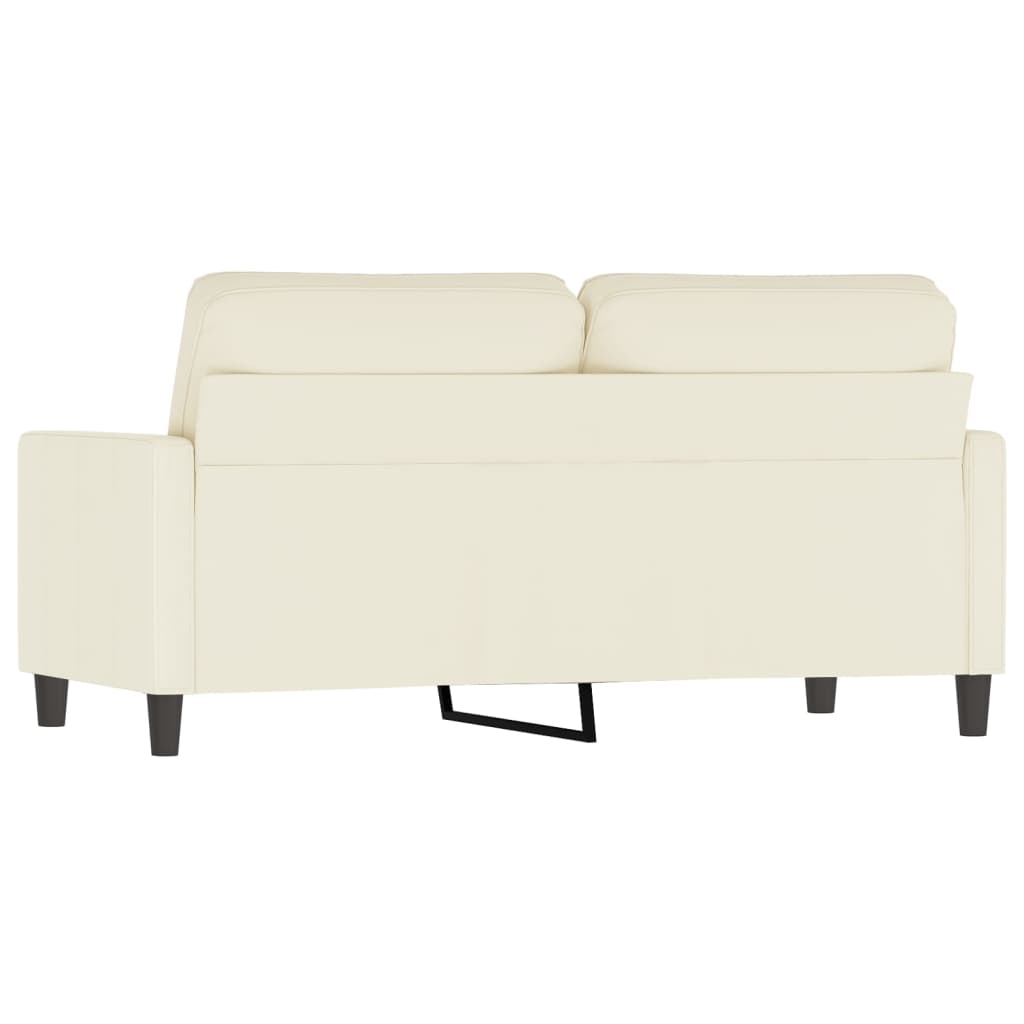 Sofá de 2 lugares veludo 140 cm cor creme