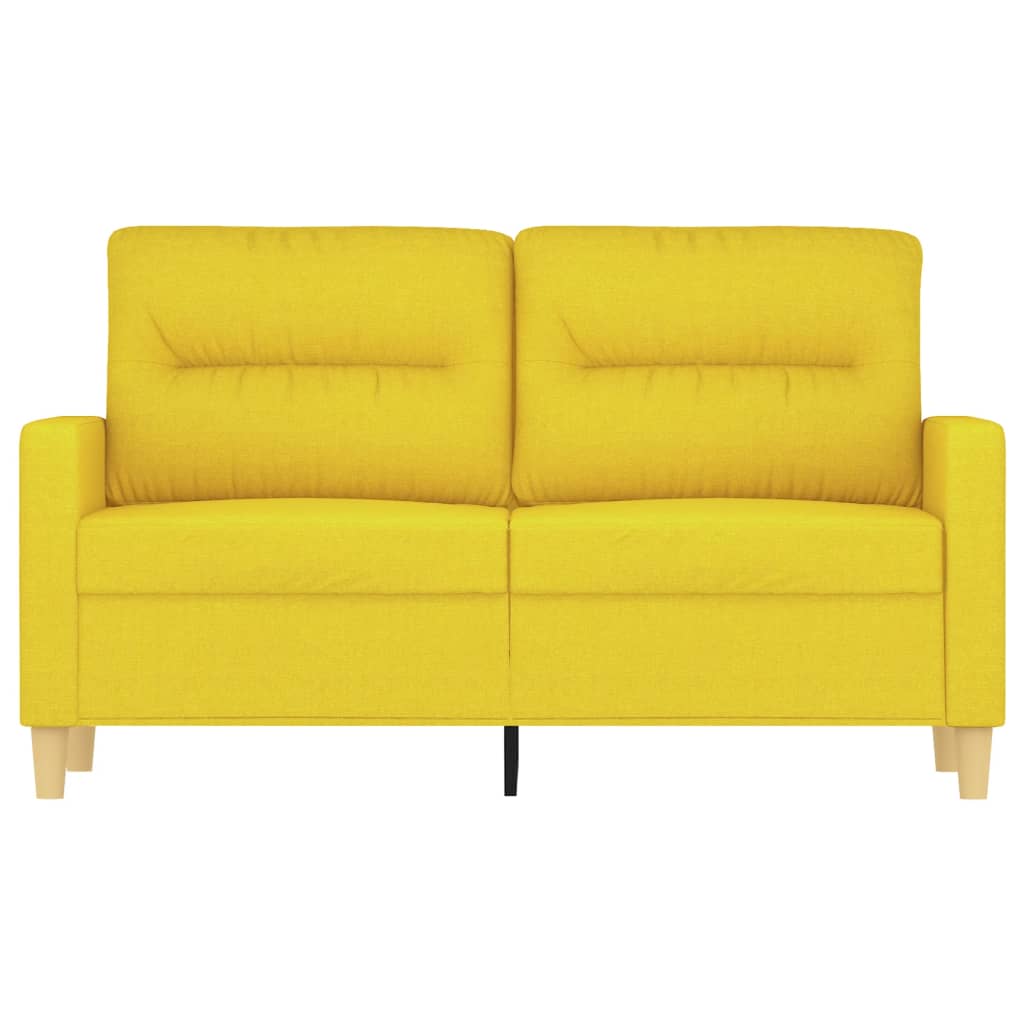 Sofá de 2 lugares 120 cm tecido amarelo-claro