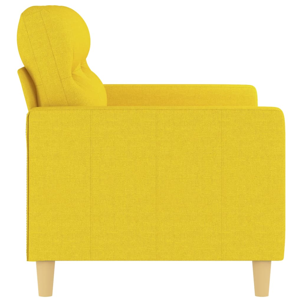 Sofá de 2 lugares 120 cm tecido amarelo-claro
