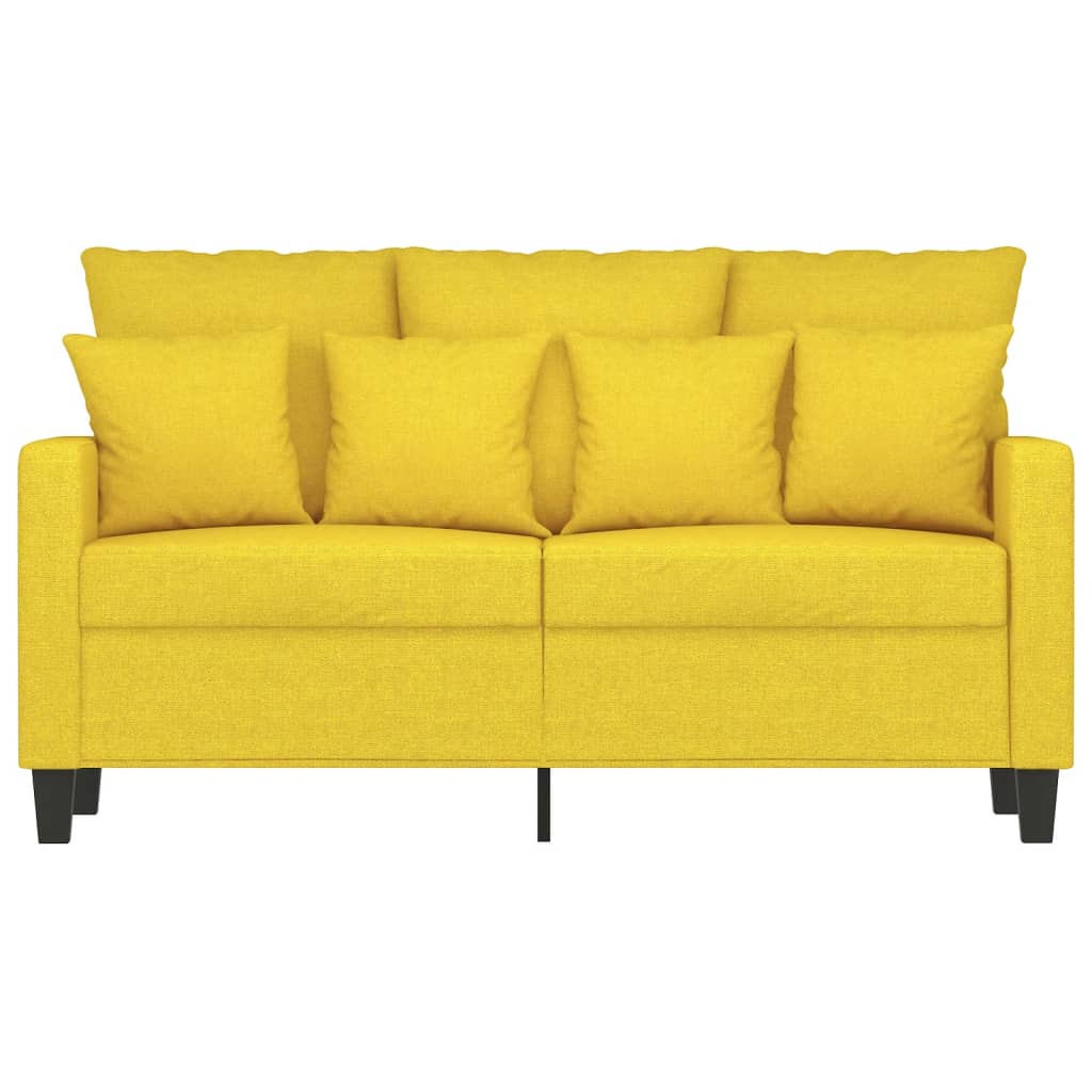 Sofá de 2 lugares 120 cm tecido amarelo-claro