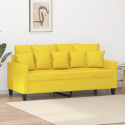 Sofá de 2 lugares 140 cm tecido amarelo-claro