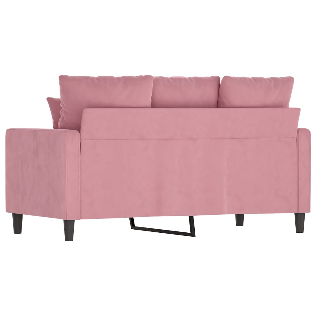 Sofá de 2 lugares veludo 120 cm rosa