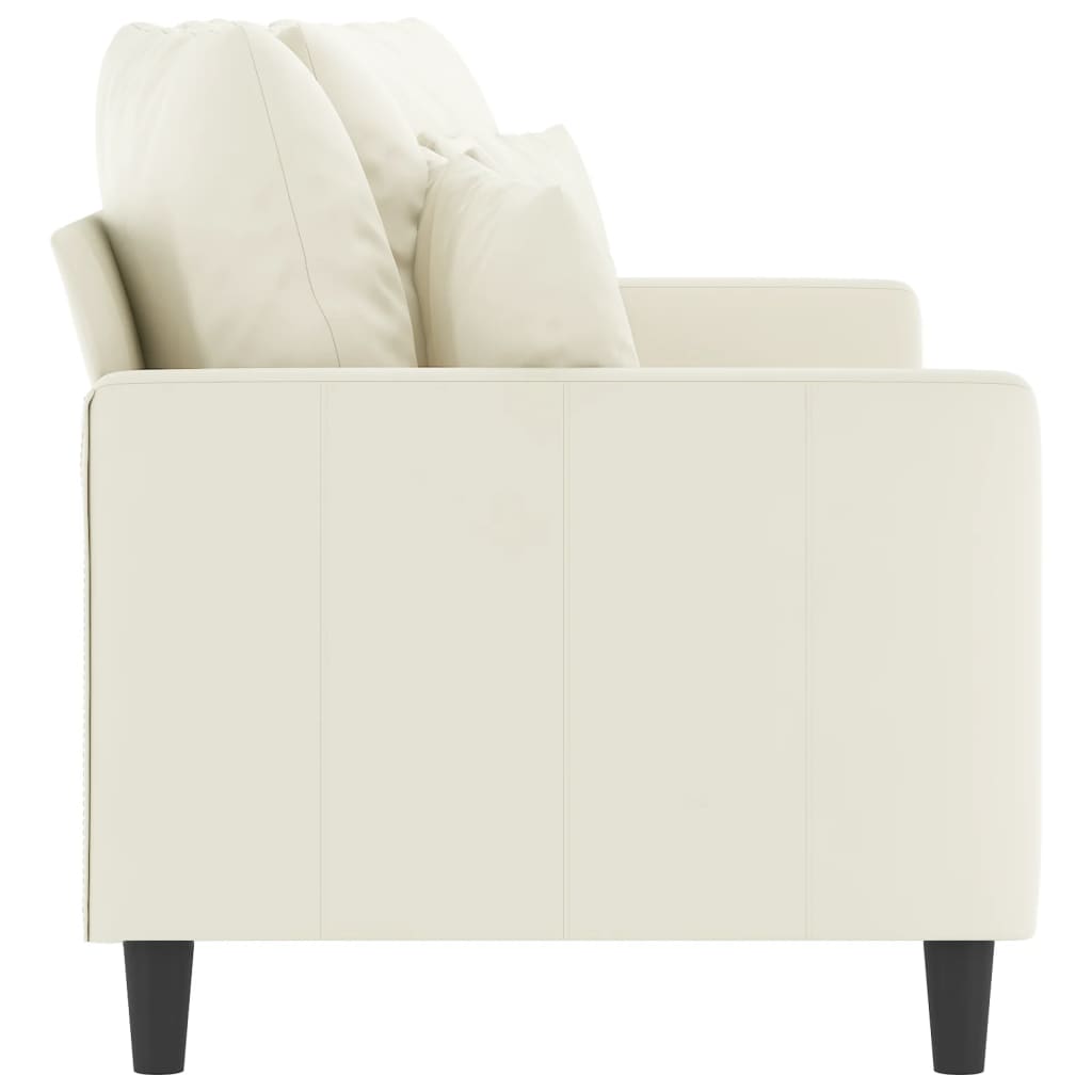 Sofá de 2 lugares veludo 140 cm cor creme