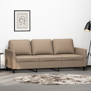Sofá de 3 lugares 180 cm couro artificial cor cappuccino