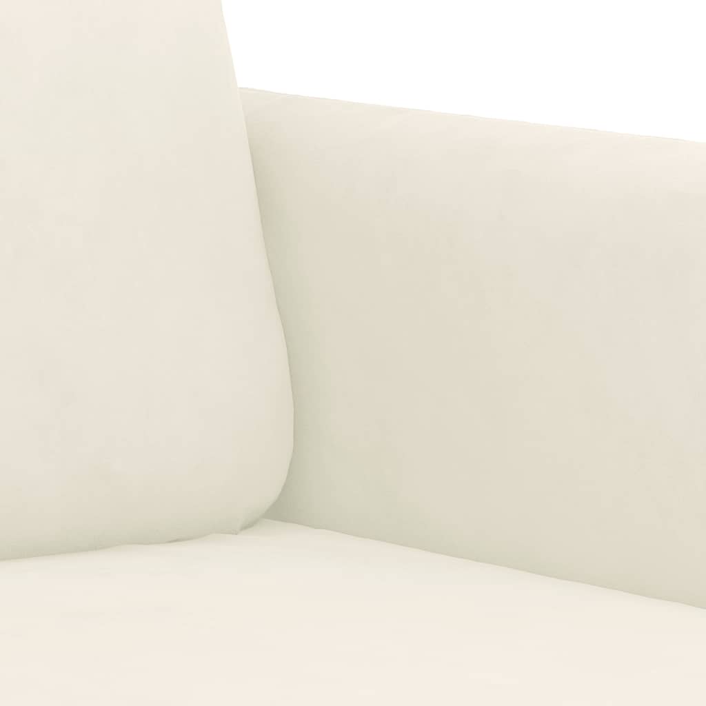 Sofá de 2 lugares veludo 140 cm cor creme