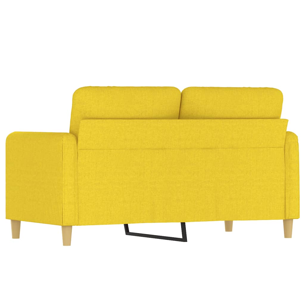 Sofá de 2 lugares 120 cm tecido amarelo-claro
