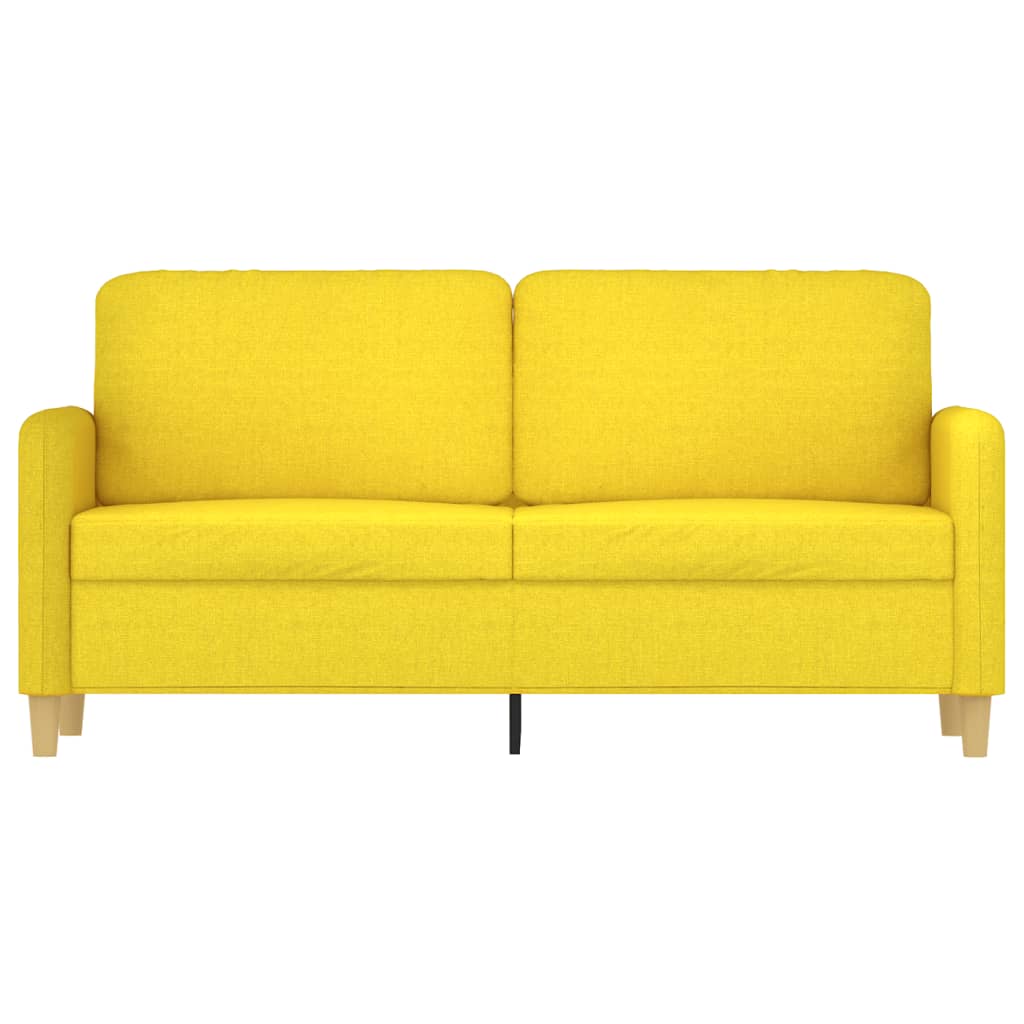 Sofá de 2 lugares 140 cm tecido amarelo-claro