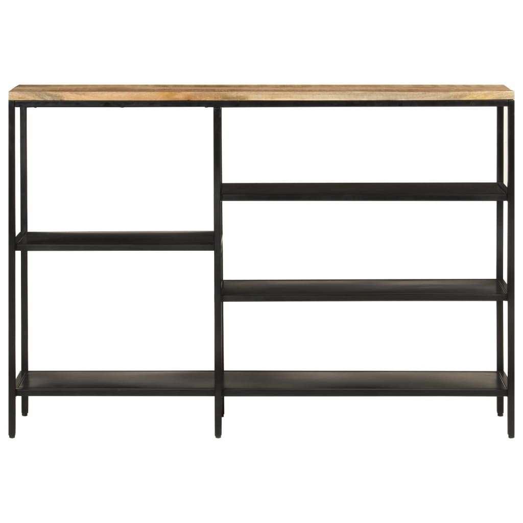 Mesa consola 110x30x75 cm madeira mangueira áspera maciça/ferro