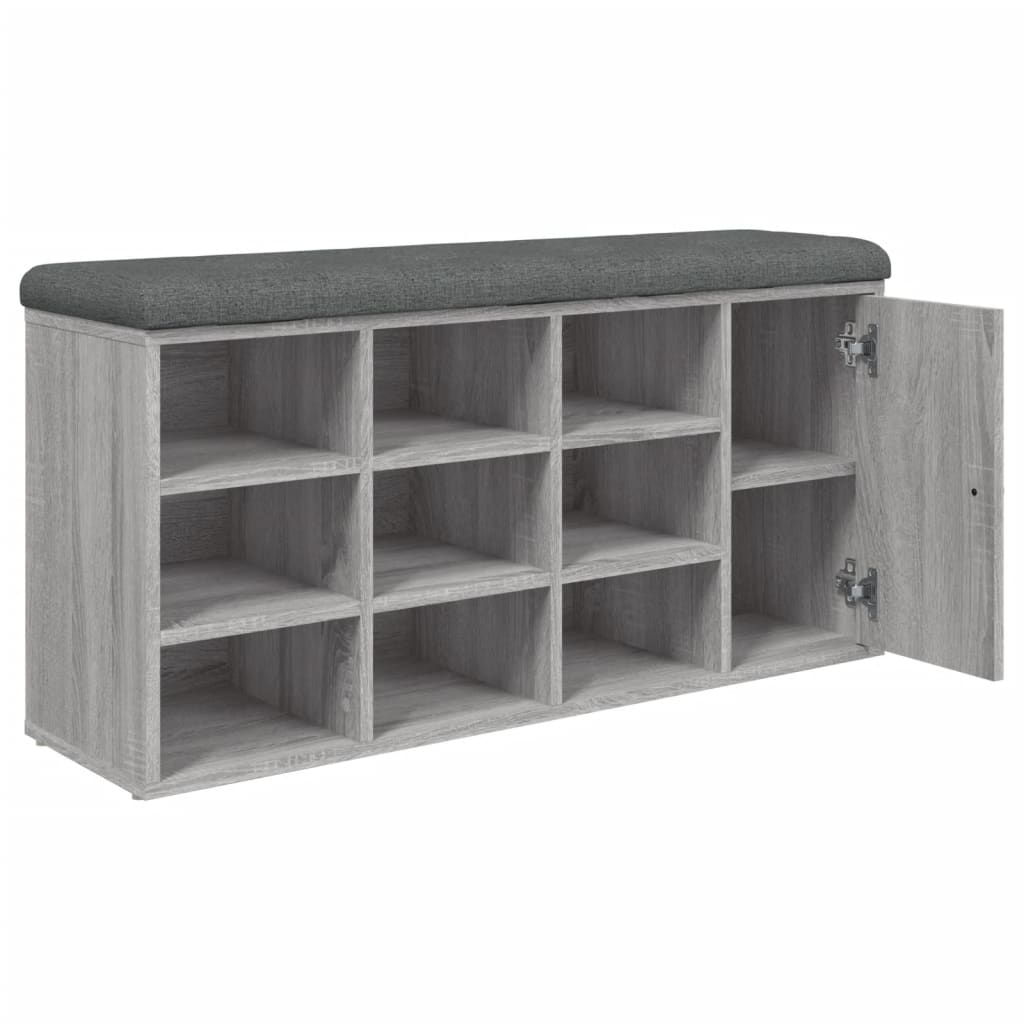 Banco sapateira 102x32x50 cm derivados madeira cinzento sonoma