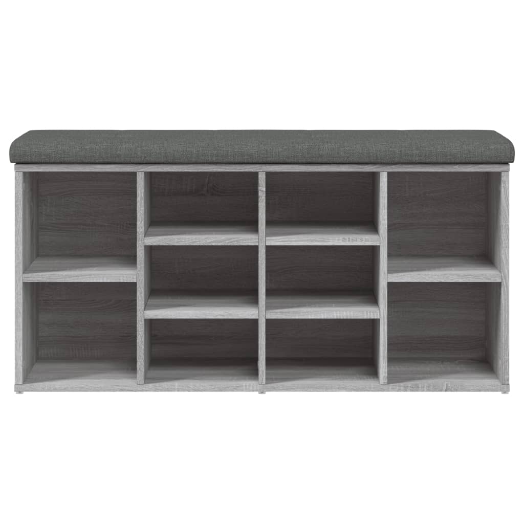 Banco sapateira 102x32x50 cm derivados madeira cinzento sonoma