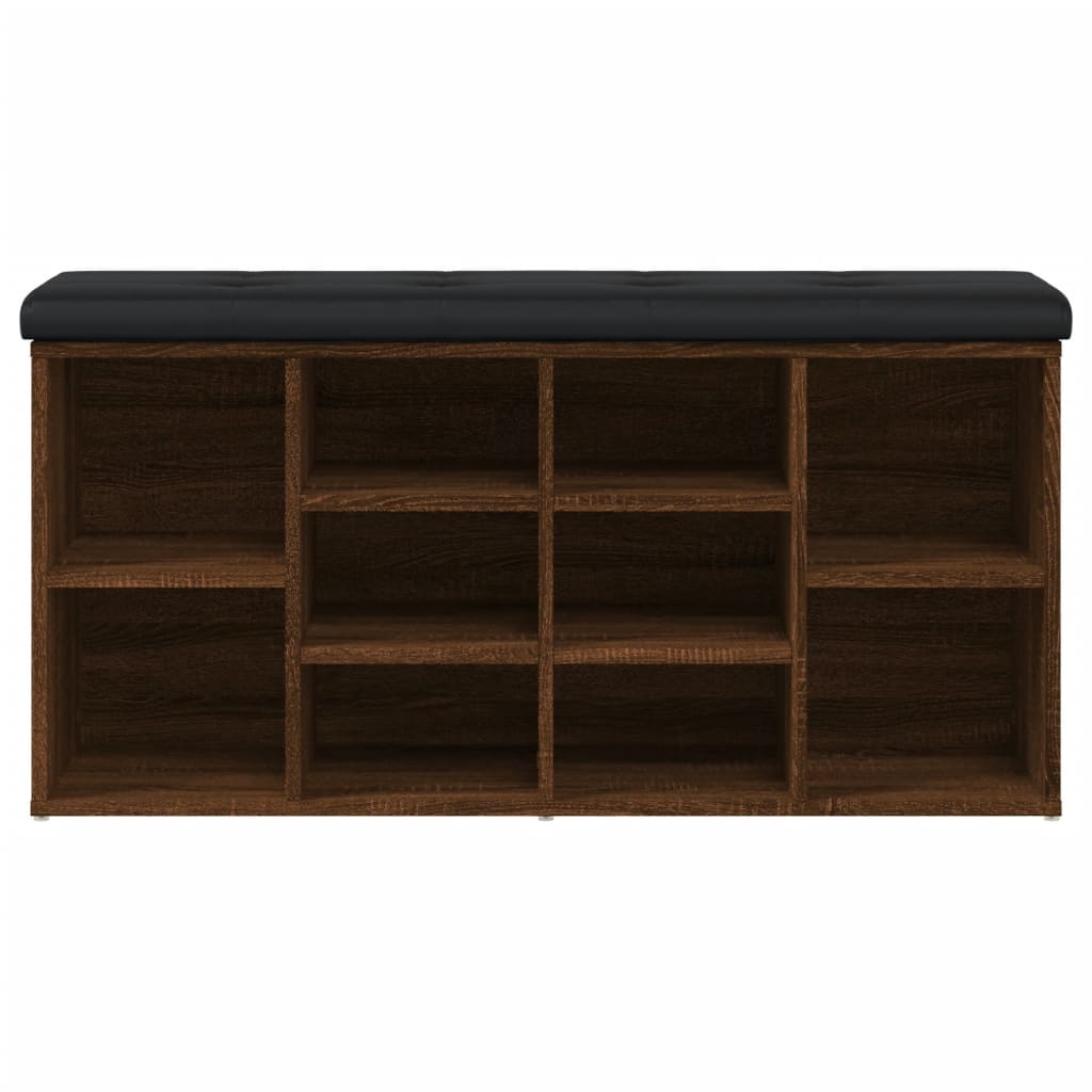 Banco sapateira 102x32x50cm derivados madeira carvalho castanho