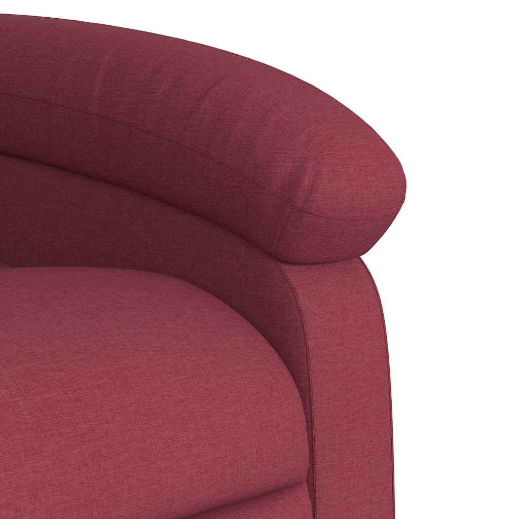 Poltrona reclinável de massagens elétrica tecido vermelho tinto