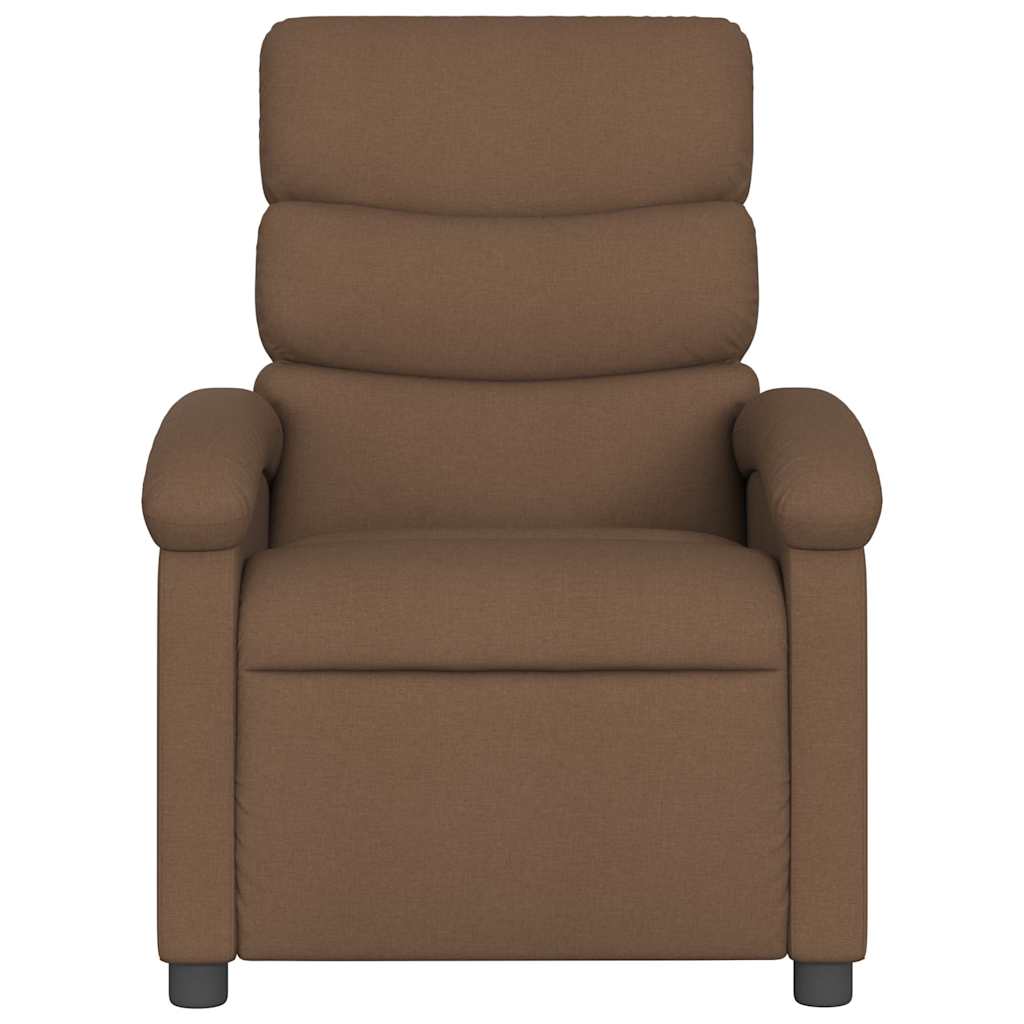 Poltrona de massagens reclinável elétrica tecido castanho