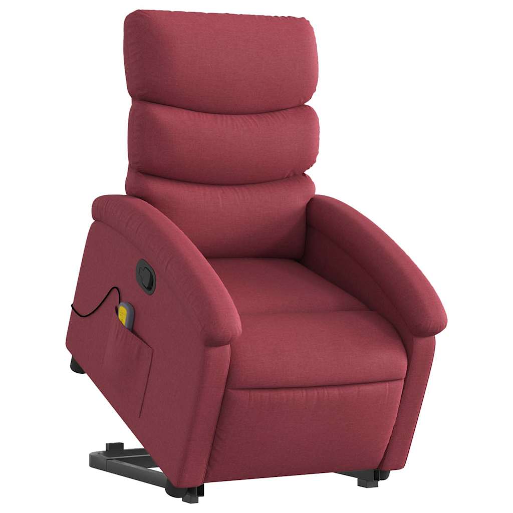 Poltrona de massagens reclin. elevatória tecido vermelho tinto