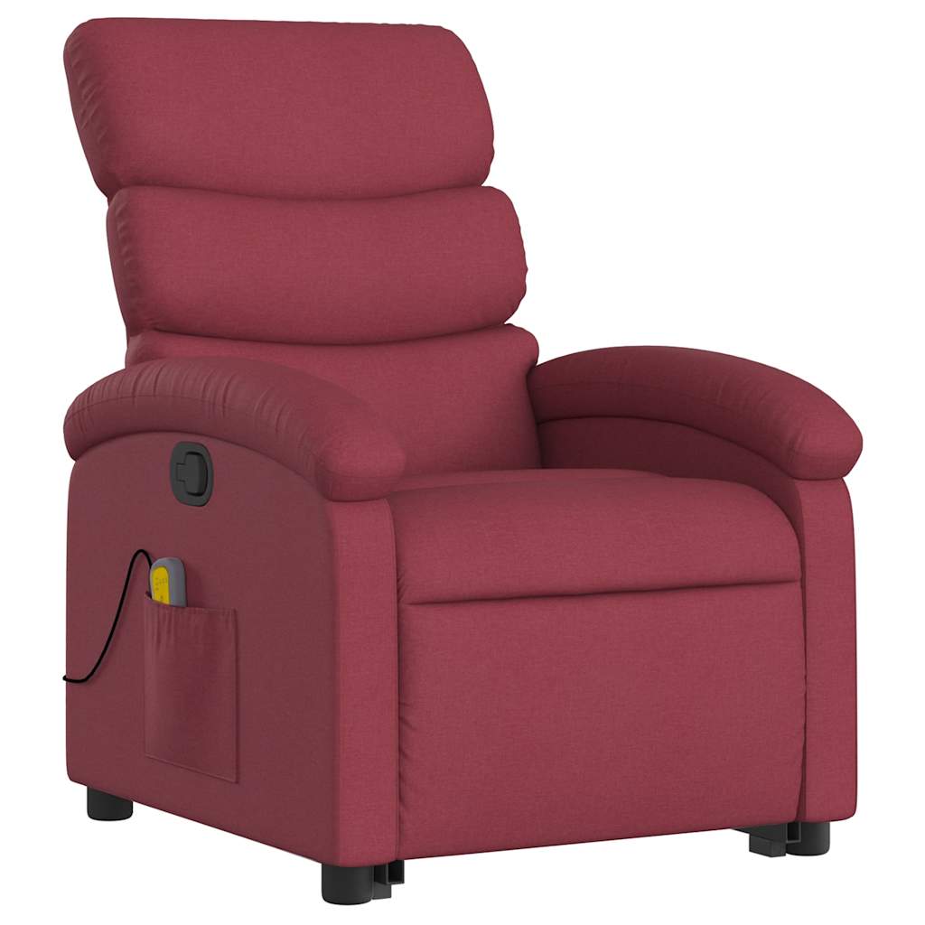 Poltrona de massagens reclin. elevatória tecido vermelho tinto