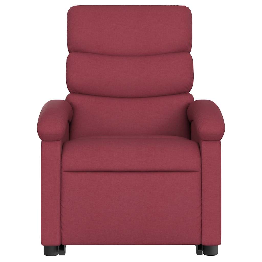Poltrona elevatória de massagens elétrica tecido vermelho tinto
