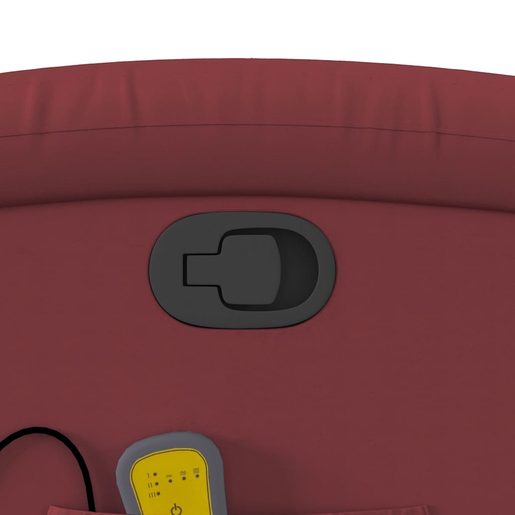 Poltrona massagens reclinável couro artificial vermelho tinto