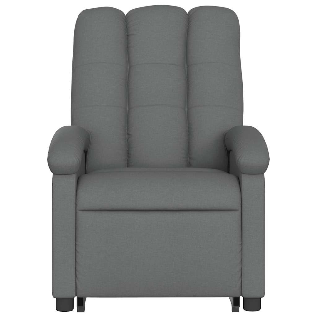 Poltrona elétrica elevatória massagens tecido cinzento-escuro