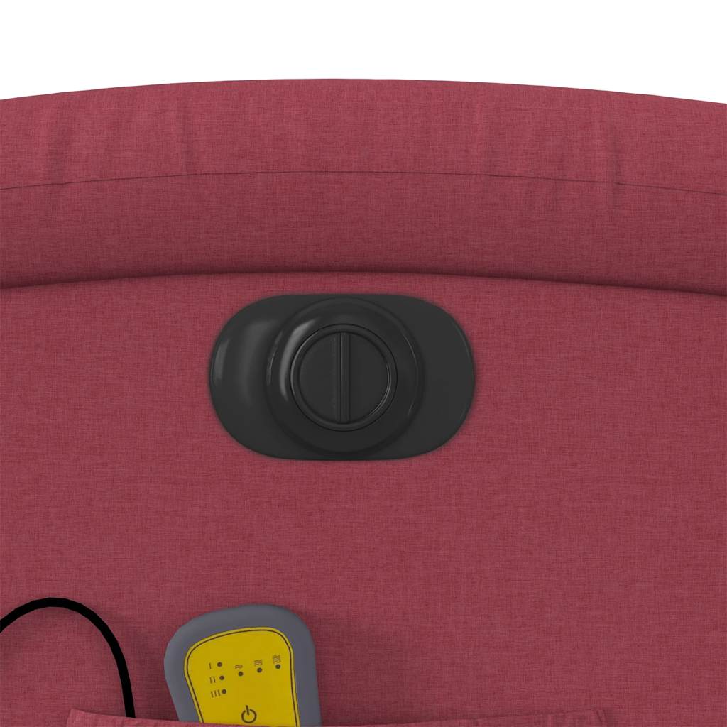 Poltrona elevatória de massagens elétrica tecido vermelho tinto