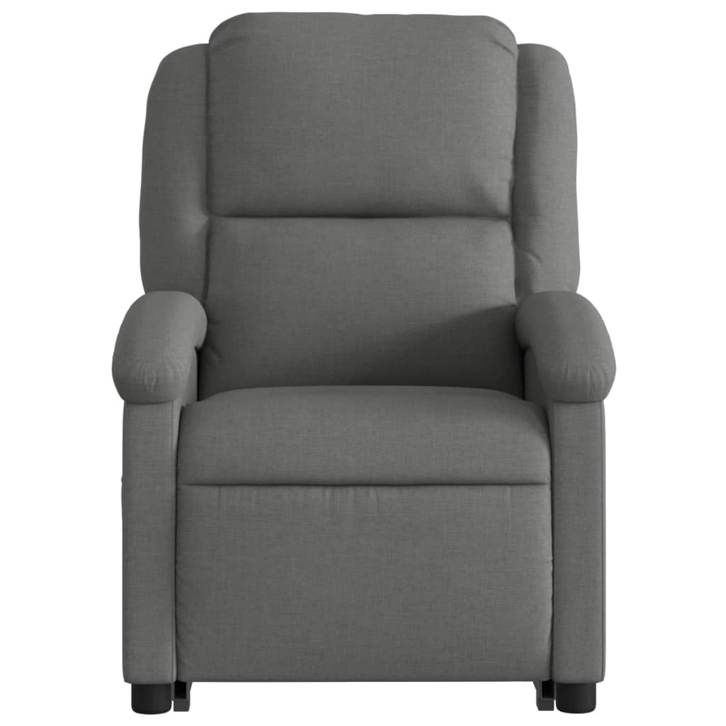 Poltrona elevatória de massagens tecido cinzento-escuro