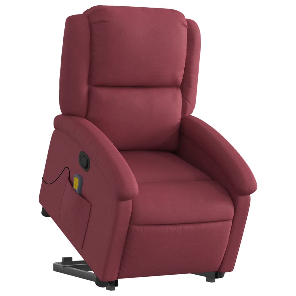 Poltrona de massagens reclin. elevatória tecido vermelho tinto