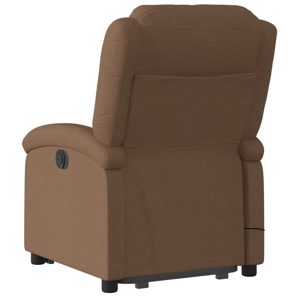 Poltrona reclinável massagens tecido castanho