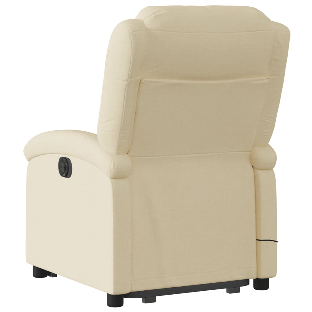 Poltrona elevatória de massagens tecido cor creme