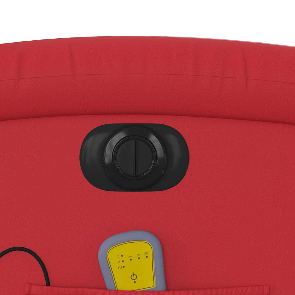 Poltrona massagens reclinável elétrica couro artif. vermelho