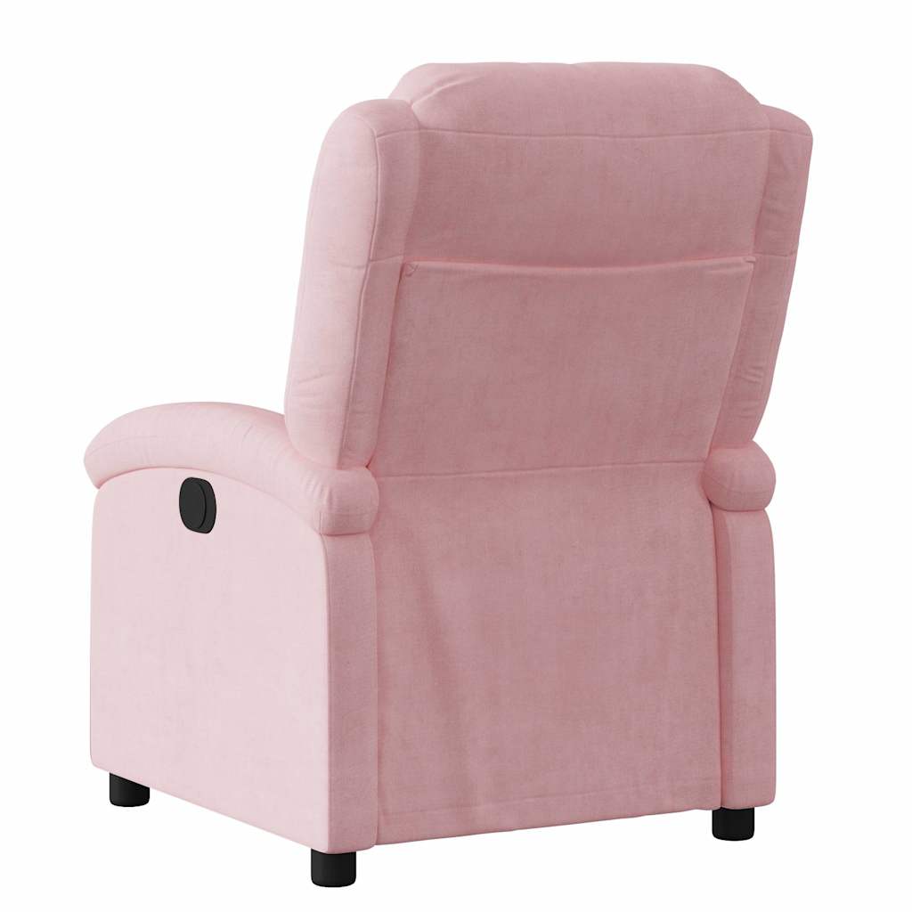 Poltrona de massagens reclinável veludo rosa