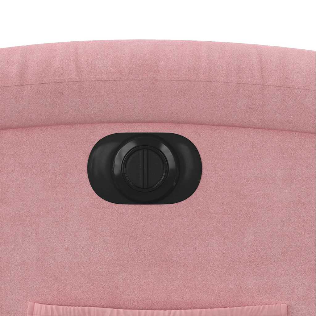 Poltrona de massagens reclinável veludo rosa