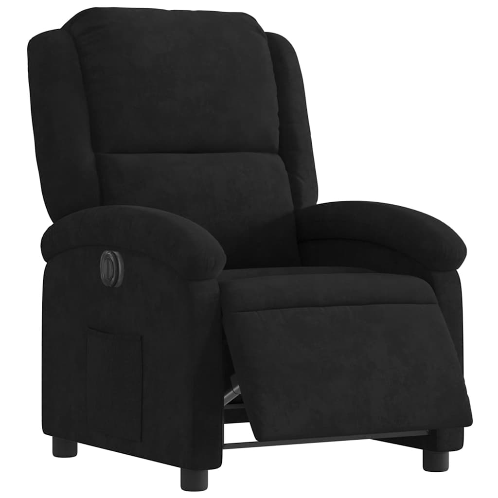 Poltrona de massagens reclinável veludo preto