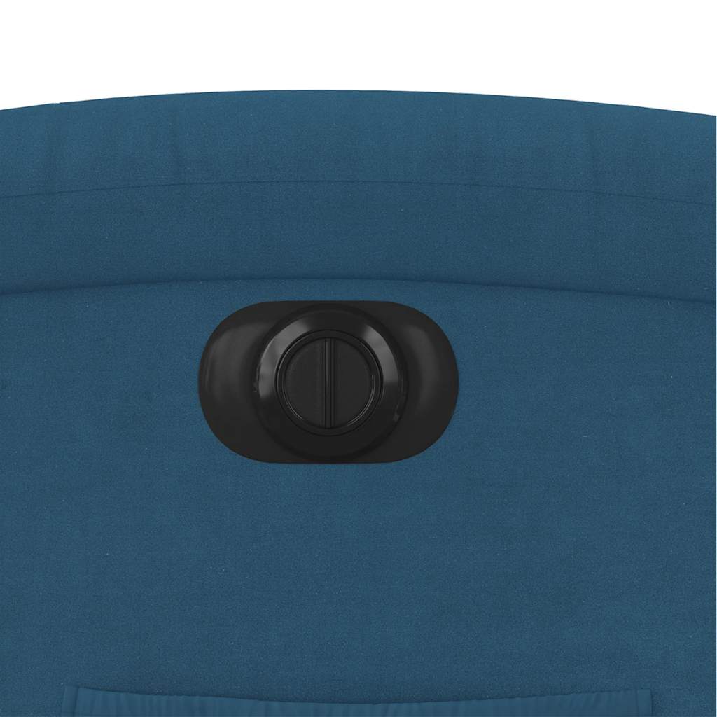 Poltrona de massagens reclinável veludo azul