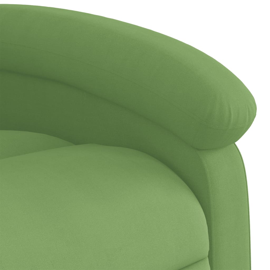 Poltrona de massagens reclinável elétrica veludo verde-claro