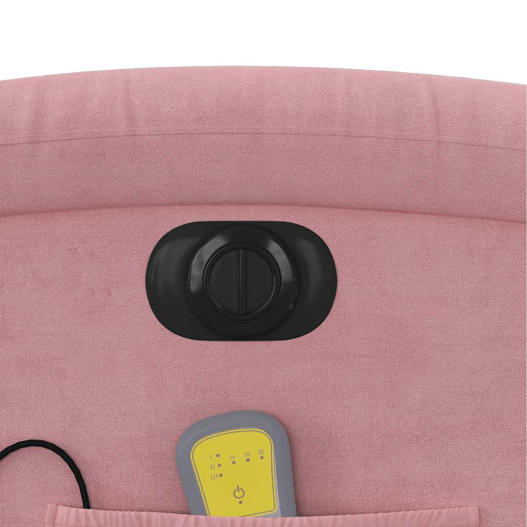 Poltrona de massagens reclinável elétrica veludo rosa