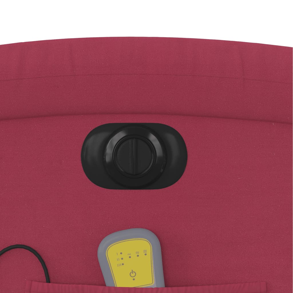 Poltrona de massagens reclinável elétrica veludo vermelho tinto