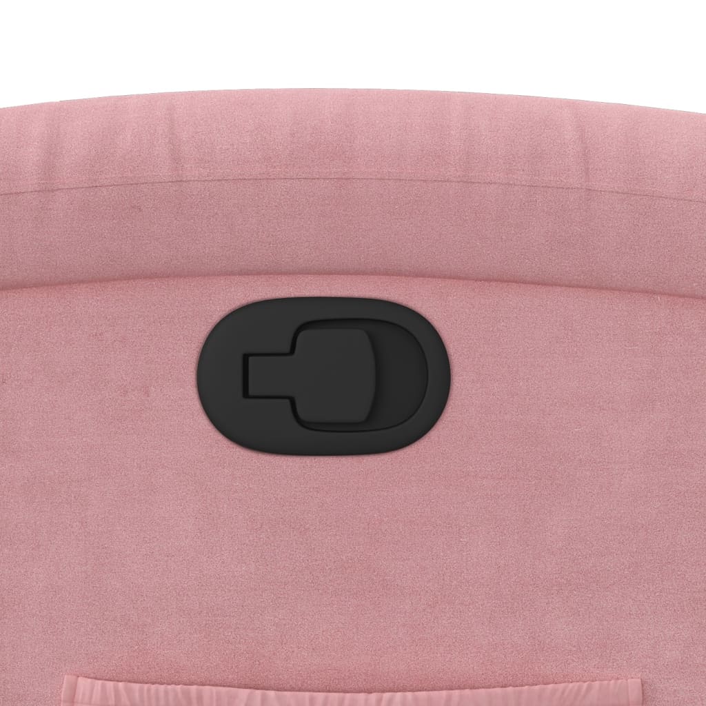 Poltrona reclinável elevatória veludo rosa