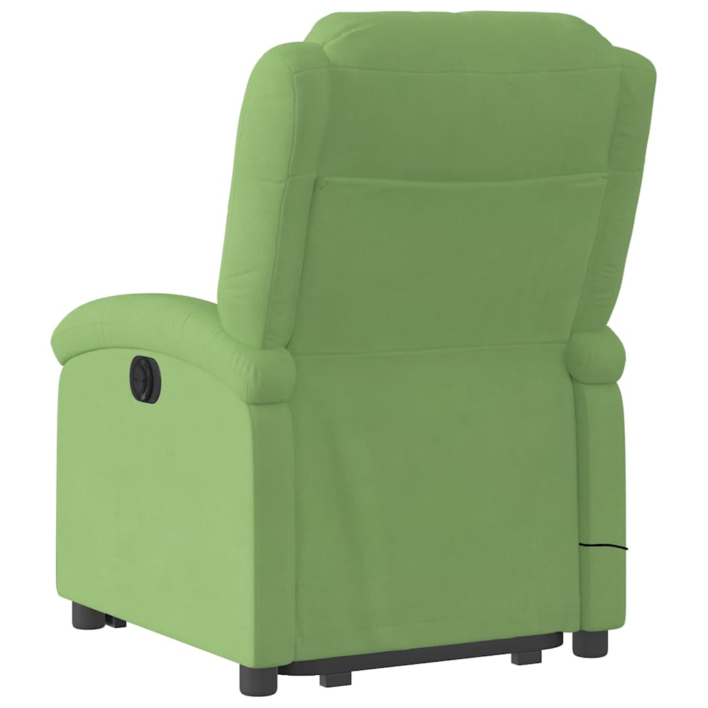 Poltrona elevatória de massagens veludo verde-claro