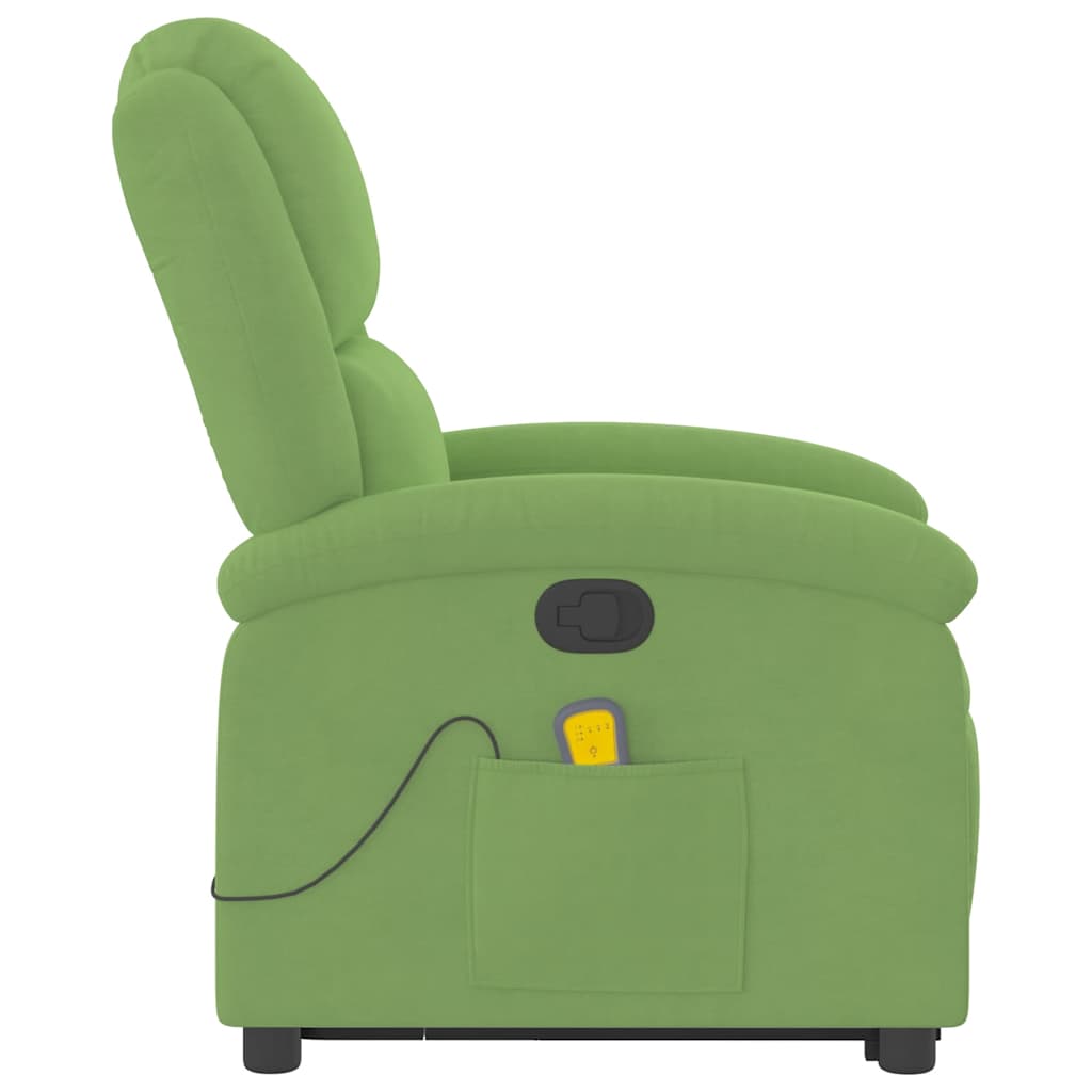 Poltrona elevatória de massagens veludo verde-claro