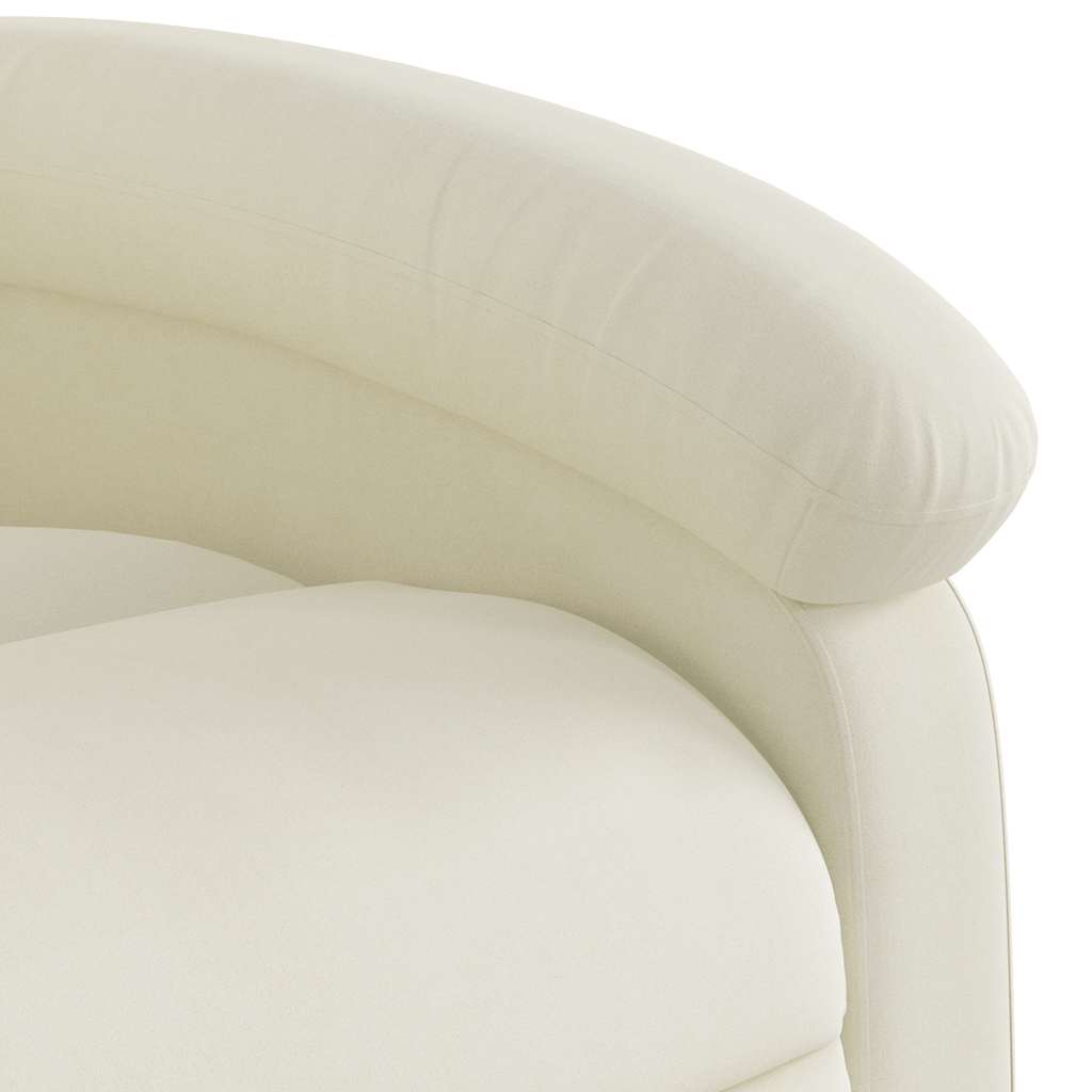 Poltrona elevatória de massagens veludo cor creme