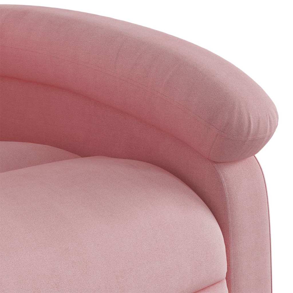 Poltrona massagens reclinável elevatória elétrica veludo rosa