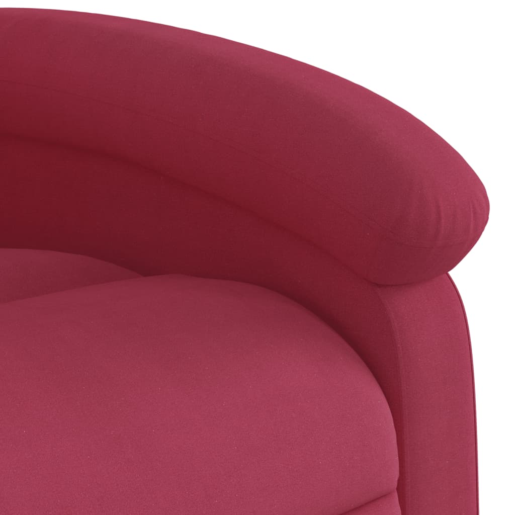 Poltrona massagens elevatória elétrica veludo vermelho-tinto