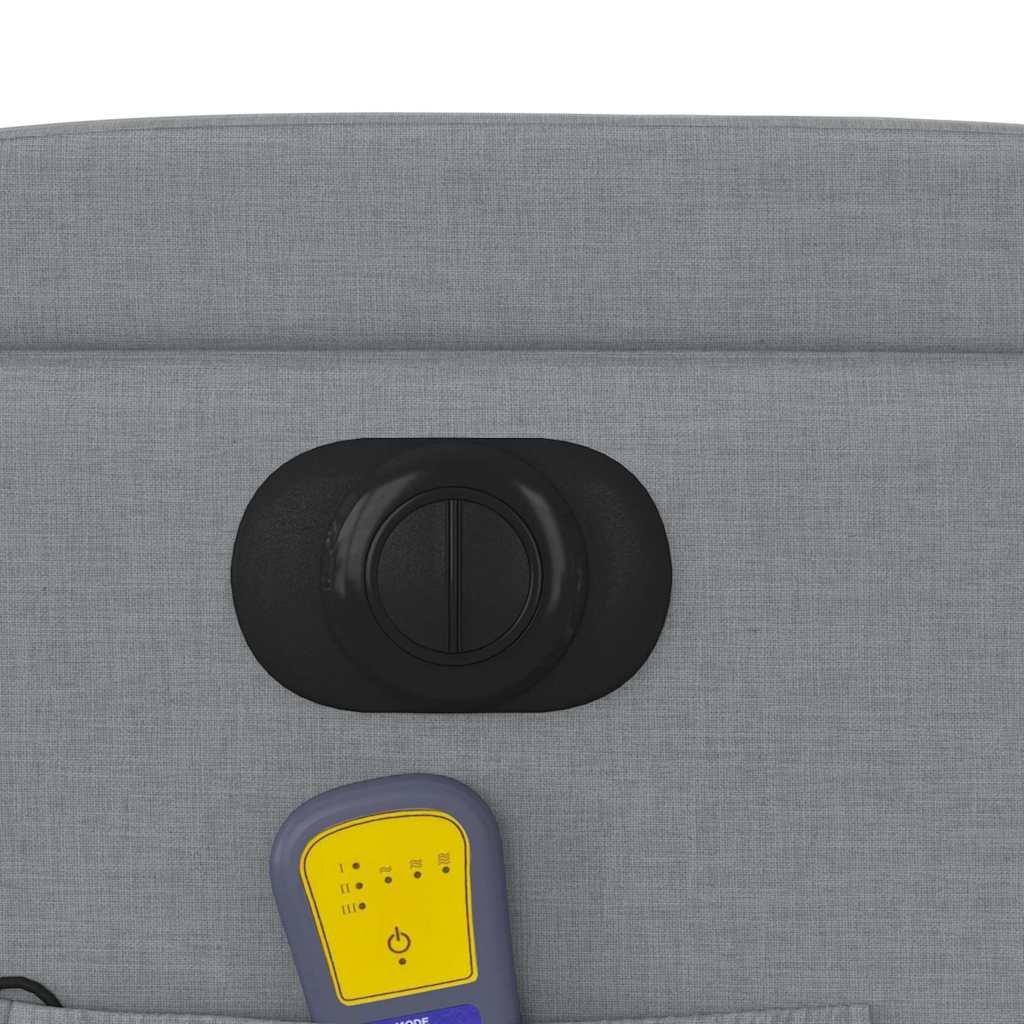 Poltrona de massagens reclinável elétrica tecido cinzento-claro
